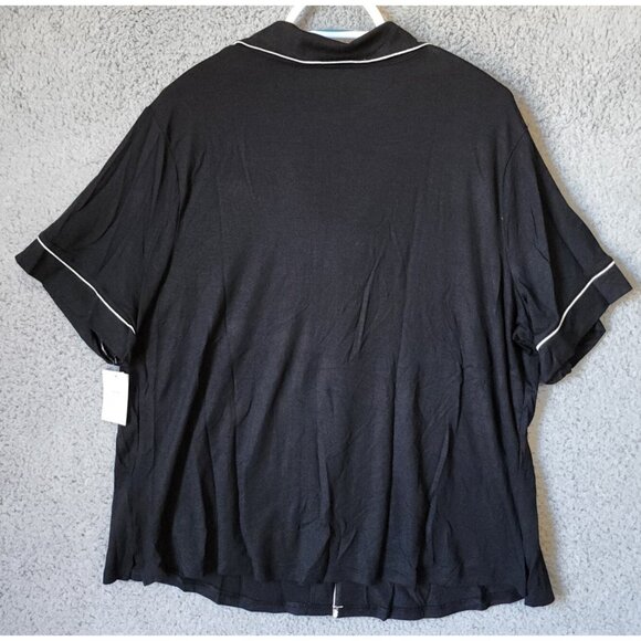 NEW Auden Women's 2-Piece Cloud Knit Pajama Button Top/Shorts Set Black Size XXL - Picture 14 of 16